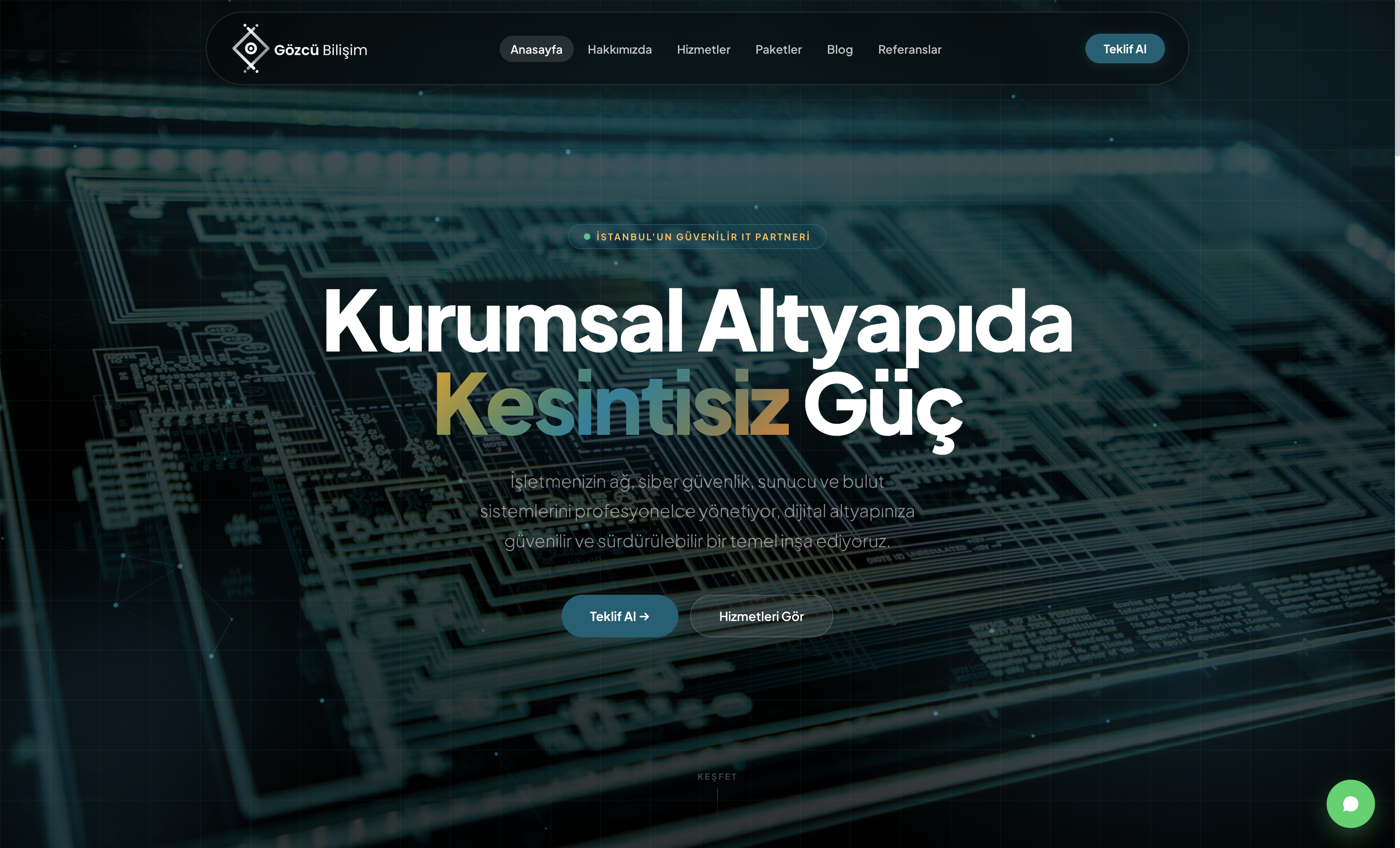 Gözcü Bilişim Kurumsal Web Sitesi